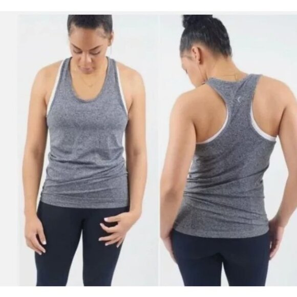 Zyia‎ Active Copper Charged Tank Top Women's Fog Gray Large Infused Seamless - Picture 1 of 10
